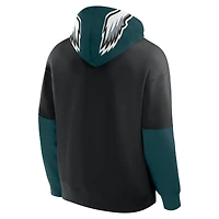 Sweat à capuche noir Fanatics pour homme avec casque des Philadelphia Eagles