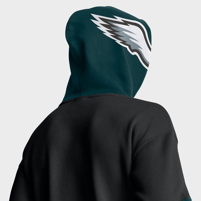 Sweat à capuche noir Fanatics pour homme avec casque des Philadelphia Eagles