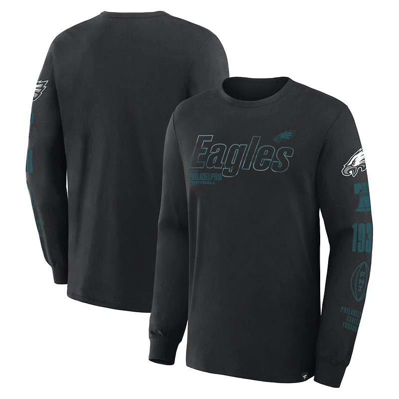 T-shirt à manches longues Fanatics Black Philadelphia Eagles Legacy pour homme