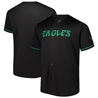 Maillot à boutons complets noir Philadelphia Eagles Pop Fanatics pour homme