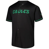 Maillot à boutons complets noir Philadelphia Eagles Pop Fanatics pour homme
