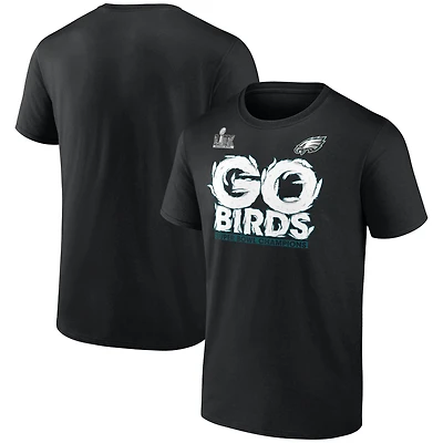 T-shirt Fanatics pour hommes noir Philadelphia Eagles Super Bowl LIX Champions Big & Tall Hometown