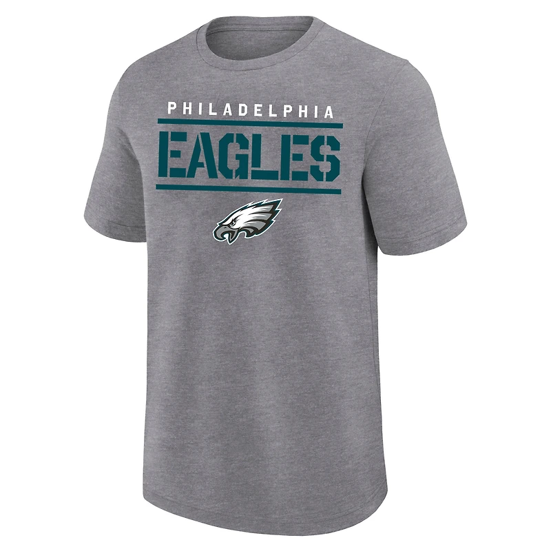 Men's Fanatics Heather Gray Philadelphia Eagles Big & Tall Top Notch T-Shirt