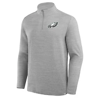 Pull à col zippé Philadelphia Eagles Clutch gris chiné pour homme de Fanatics
