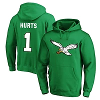 Men's Fanatics Jalen Hurts Kelly Green Philadelphia Eagles Big & Tall Name Number Fleece Hoodie
