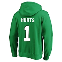 Men's Fanatics Jalen Hurts Kelly Green Philadelphia Eagles Big & Tall Name Number Fleece Hoodie