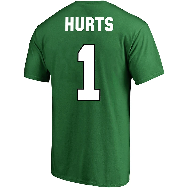 Men's Fanatics Jalen Hurts Kelly Green Philadelphia Eagles Big & Tall Throwback Player Name Number T-Shirt