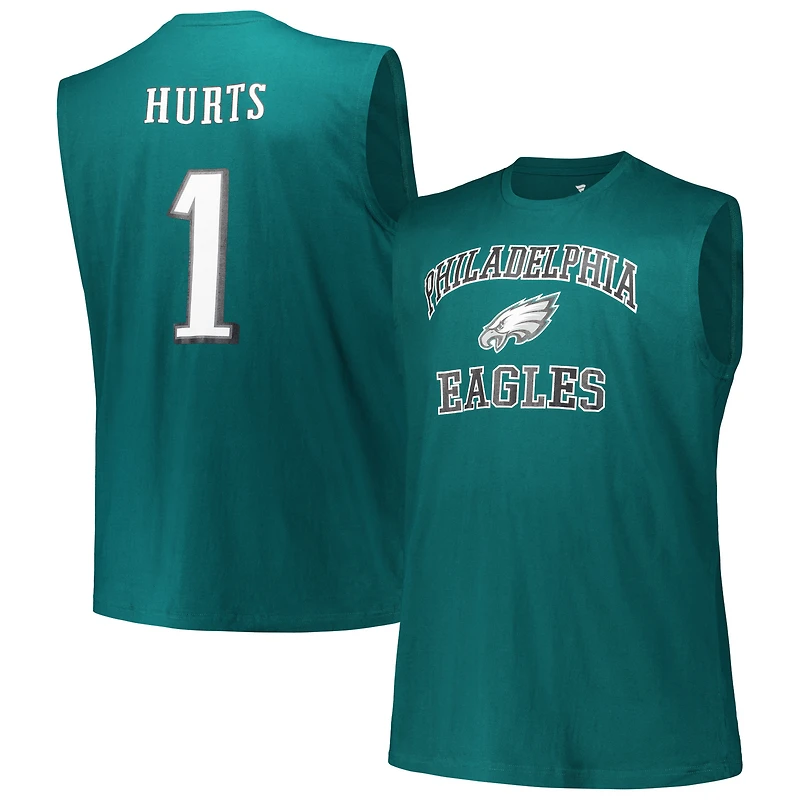 Fanatics pour hommes Jalen Hurts Midnight Green Philadelphia Eagles Big & Tall Muscle Débardeur
