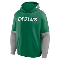 Men's Fanatics Kelly Green Philadelphia Eagles Helmet Retro Pullover Hoodie