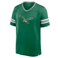 Men's Fanatics Kelly Green Philadelphia Eagles Hometown Premium Hashmark V-Neck T-Shirt