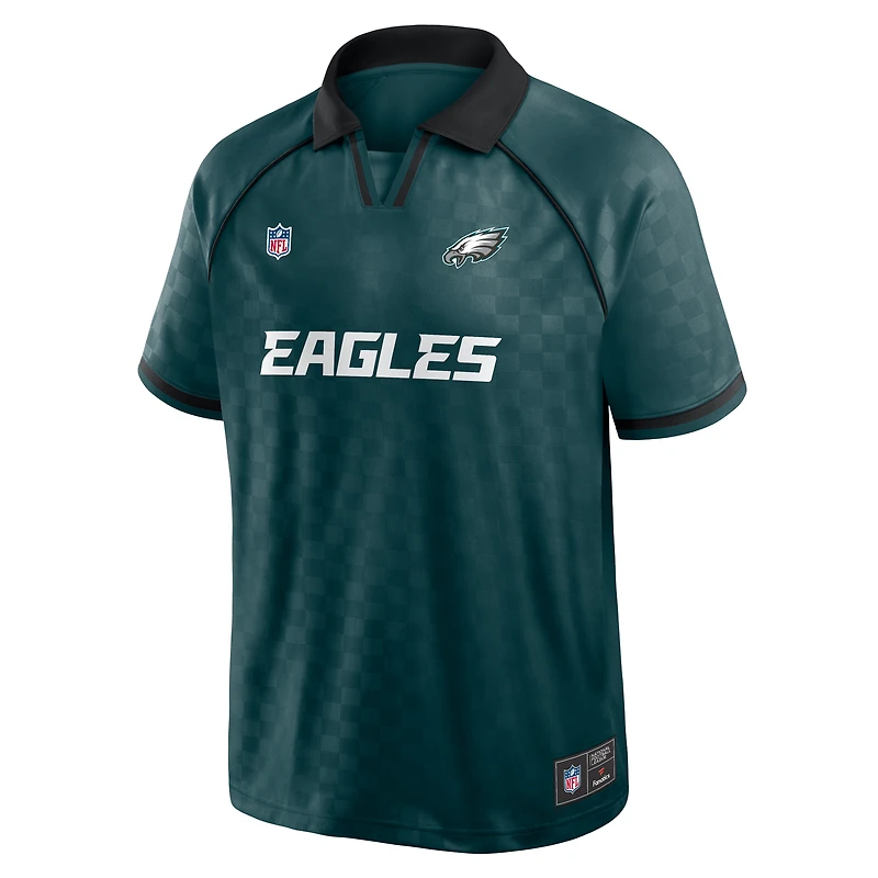 Men's Fanatics Midnight Green/Black Philadelphia Eagles Homerun Raglan V-Neck Polo