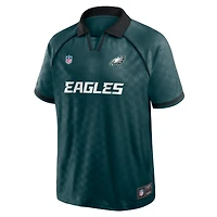 Men's Fanatics Midnight Green/Black Philadelphia Eagles Homerun Raglan V-Neck Polo