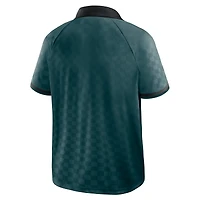 Polo raglan à col en V vert nuit/noir Philadelphia Eagles Homerun pour homme de Fanatics