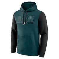 Sweat à capuche enfiler Fanatics Midnight Green/Black Philadelphia Eagles Outline pour homme