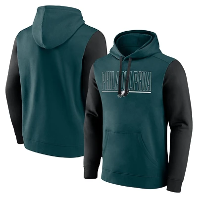 Sweat à capuche enfiler Fanatics Midnight Green/Black Philadelphia Eagles Outline pour homme