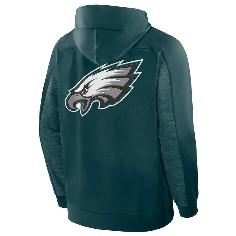 Men's Fanatics Midnight Green Philadelphia Eagles Checkdown Pass Full-Zip Hoodie
