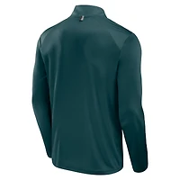 Men's Fanatics Midnight Green Philadelphia Eagles Defender Long Sleeve Quarter-Zip Jacket