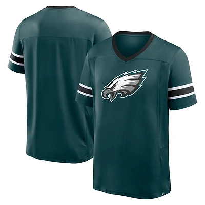Men's Fanatics Midnight Green Philadelphia Eagles Hometown Premium Hashmark V-Neck T-Shirt