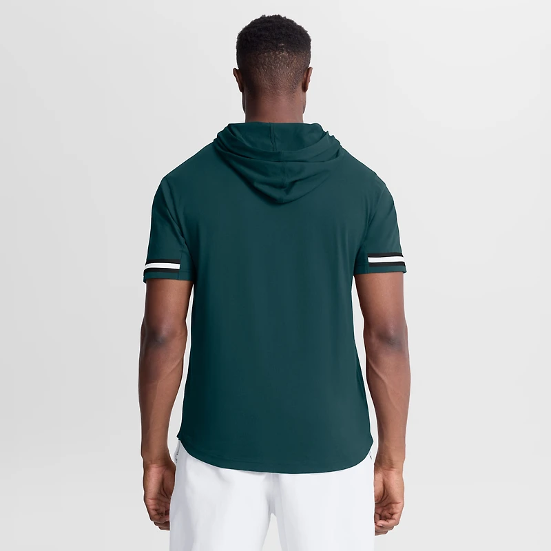 Men's Fanatics Midnight Green Philadelphia Eagles Optimal Play Short Sleeve Hooded T-Shirt