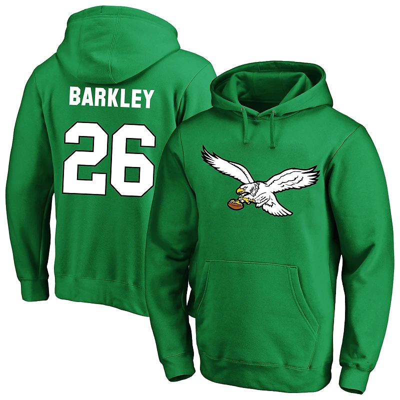 Men's Fanatics Saquon Barkley Kelly Green Philadelphia Eagles Big & Tall Name Number Fleece Hoodie