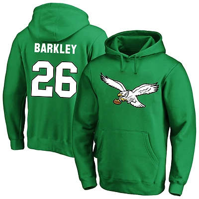 Men's Fanatics Saquon Barkley Kelly Green Philadelphia Eagles Big & Tall Name Number Fleece Hoodie