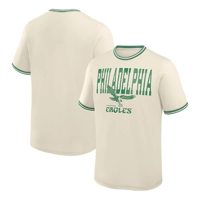 Men's Fanatics Tan Philadelphia Eagles Time Honored Tradition​ Ringer T-Shirt
