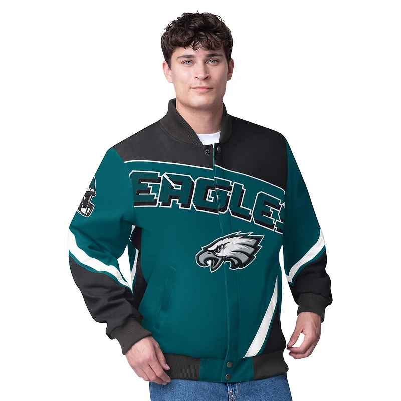 Veste à boutons-pression G-III Extreme Green Philadelphia Eagles Maximum Racing pour homme