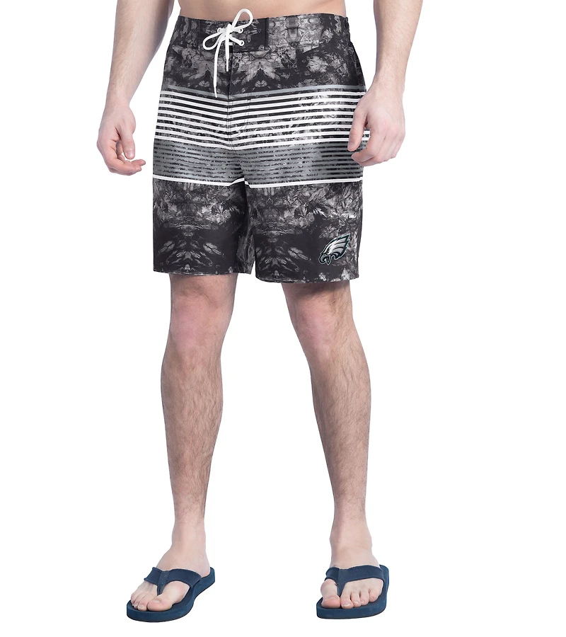 Short de bain Horizon Volley G-III Sports by Carl Banks noir/gris pour homme des Philadelphia Eagles