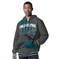 Men's G-III Sports by Carl Banks Midnight Green/Charcoal Philadelphia Eagles Dual Threat Reversable Full-Zip Hooded Jacket