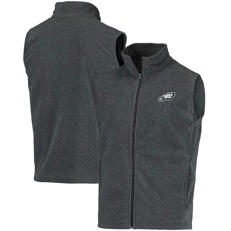 Gilet polaire gris à fermeture éclair intégrale pour homme des Philadelphia Eagles de Houston