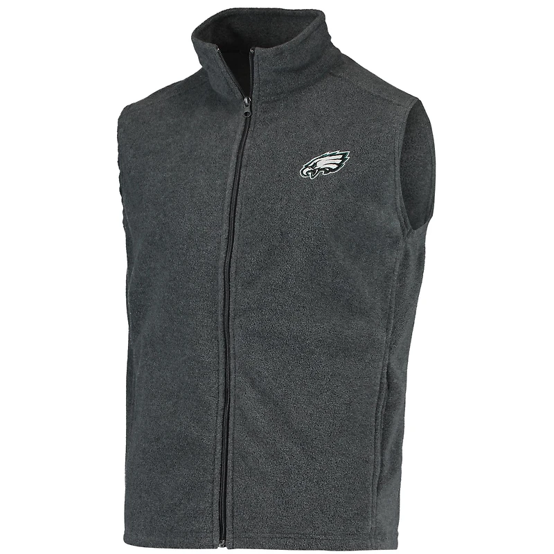 Gilet polaire gris à fermeture éclair intégrale pour homme des Philadelphia Eagles de Houston