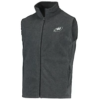 Gilet polaire gris à fermeture éclair intégrale pour homme des Philadelphia Eagles de Houston