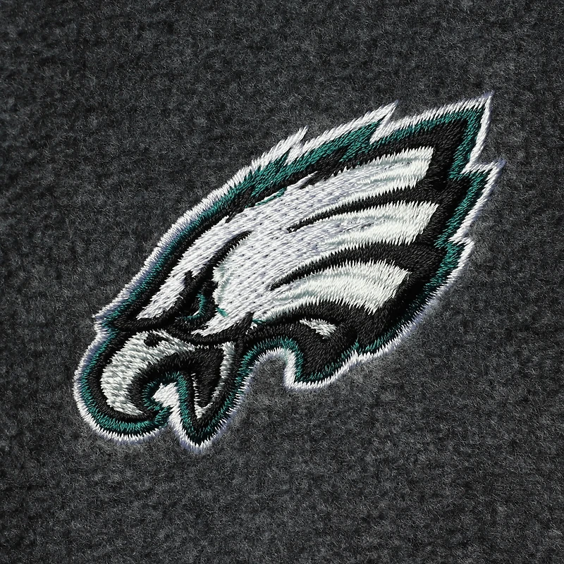 Gilet polaire gris à fermeture éclair intégrale pour homme des Philadelphia Eagles de Houston