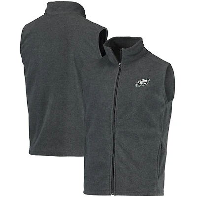 Gilet polaire gris à fermeture éclair intégrale pour homme des Philadelphia Eagles de Houston