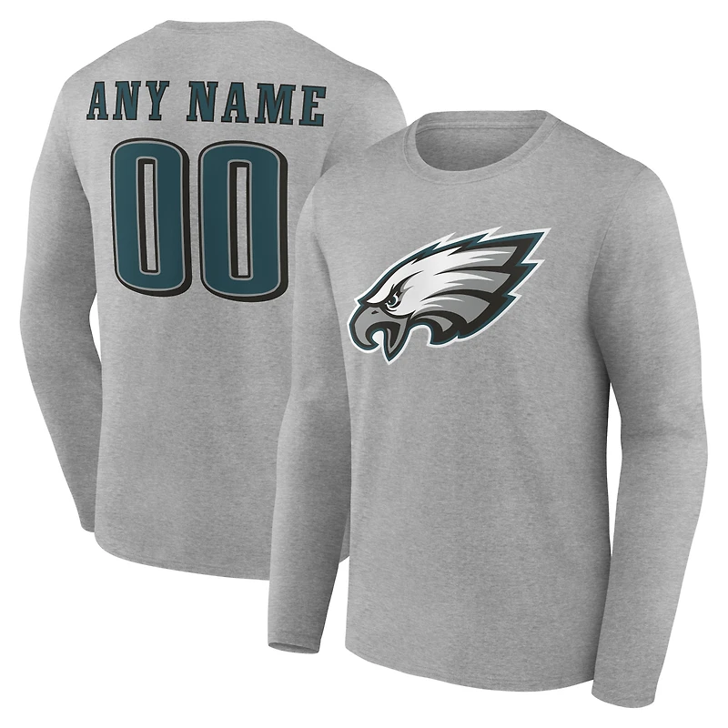 Men's Philadelphia Eagles Team Authentic Personalized Name & Number Long Sleeve T-Shirt