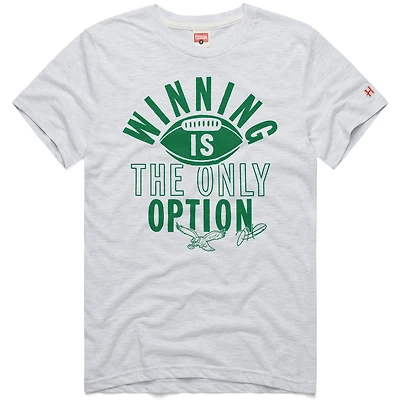 Men's Homage Jalen Hurts Ash Philadelphia Eagles  Winning Is The Only Option Tri-Blend T-Shirt