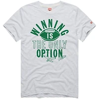 Men's Homage Jalen Hurts Ash Philadelphia Eagles  Winning Is The Only Option Tri-Blend T-Shirt