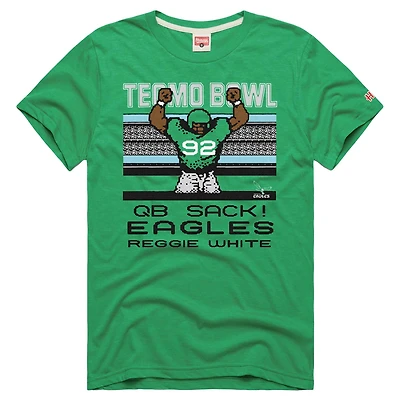 Men's Homage Reggie White Kelly Green Philadelphia Eagles Tecmo Bowl Retired Player Graphic Tri-Blend T-Shirt