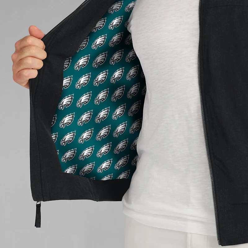 Veste légère à fermeture éclair complète J. Palmer noire Philadelphia Eagles Cover-4 pour homme
