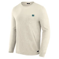 T-shirt à manches longues J. Palmer crème pour homme, motif Philadelphia Eagles