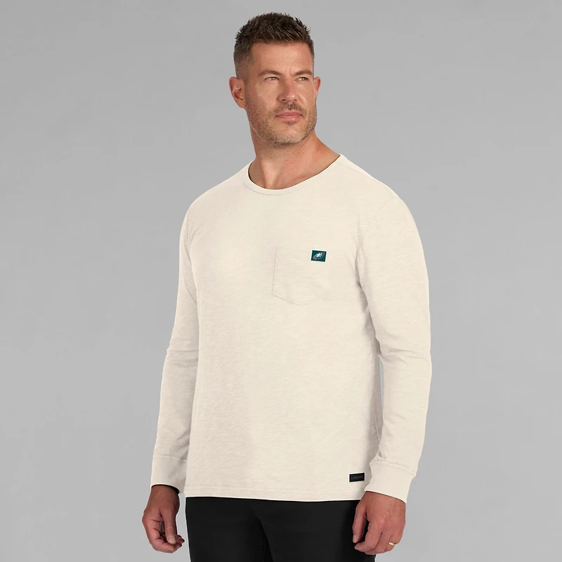 T-shirt à manches longues J. Palmer crème pour homme, motif Philadelphia Eagles