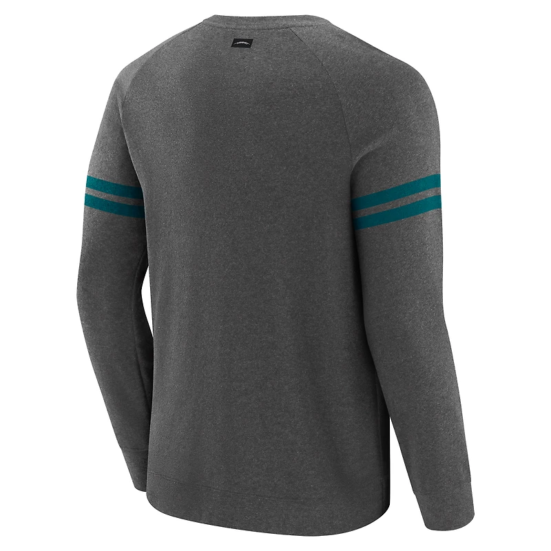 Men's J. Palmer Dark Heather Gray Philadelphia Eagles Players Lounge Raglan Tri-Blend Sweatshirt