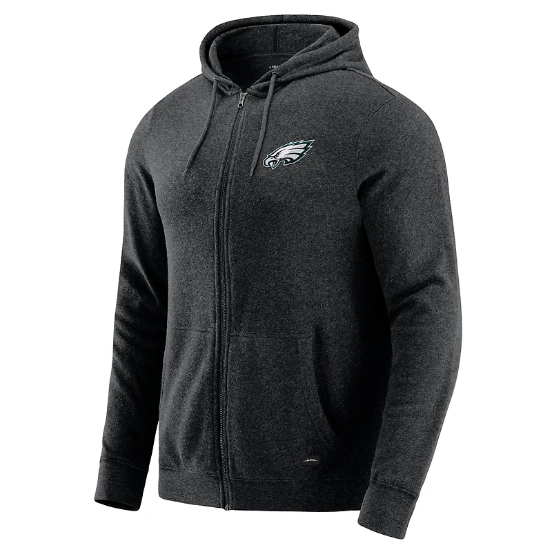 Men's J. Palmer Dark Heather Gray Philadelphia Eagles Players Lounge Tri-Blend Full-Zip Hoodie