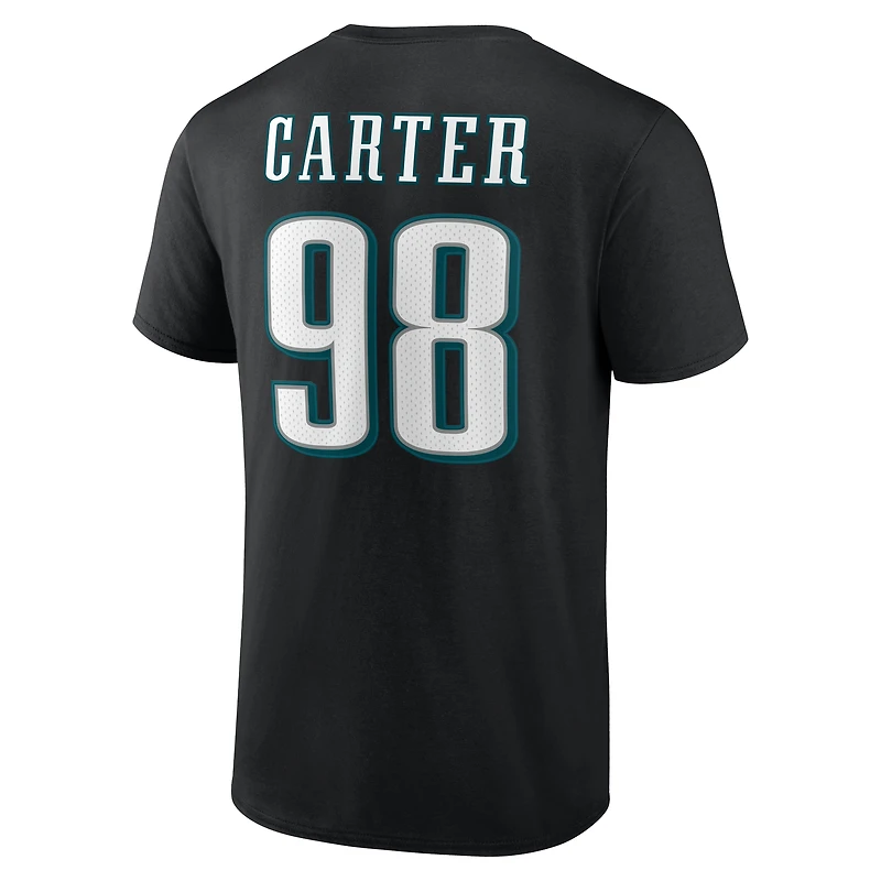 Men's Jalen Carter Black Philadelphia Eagles Player Icon T-Shirt