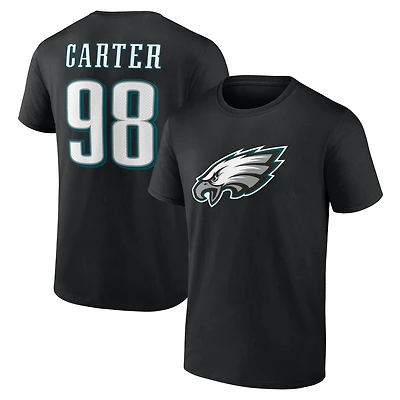 Men's Jalen Carter Black Philadelphia Eagles Player Icon T-Shirt