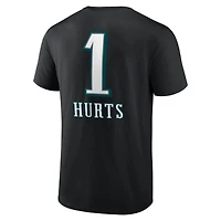 Men's Jalen Hurts Black Philadelphia Eagles Team Wordmark Name & Number T-Shirt