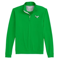 Pull à col zippé 1/4 vert Kelly johnnie-O pour homme, Philadelphia Eagles.