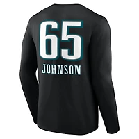 Men's Lane Johnson Black Philadelphia Eagles Team Wordmark Name & Number Long Sleeve T-Shirt