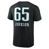 Men's Lane Johnson Black Philadelphia Eagles Team Wordmark Name & Number T-Shirt