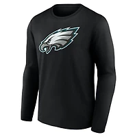 Men's Logo Athletic Black Philadelphia Eagles Primary Long Sleeve T-Shirt
